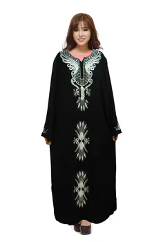 Vezenje MuslimHigh Kakovosti Abaya poliester bombaž abaya Plus Velikost Obleko Islamska Oblačila za Ženske - 