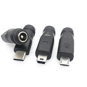 1PCS 5V DC 5.5 * 2.1 mm Napajalni Priključek USB 3.1 Vrste C, USB-C Tip-c 5,5 mm *2.1 mm Mini USB & Micro USB DC Napajanja Priključek Tok - 