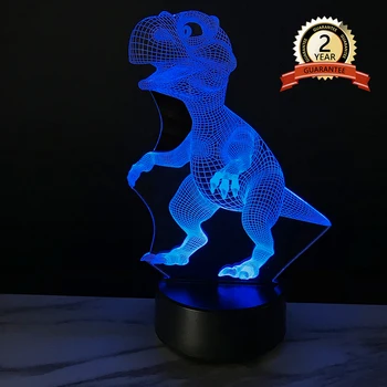 Akril 3D Noč Luči LED Nočne Luči 7 Barvo Dinozaver Dnevni Sobi, Luči, Spalnica Luči Doma Dekoracijo Otroke Darila - 