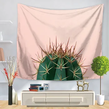 Naravni Rastlinski Tapiserija Bohemia Roza Kaktus za dnevna soba Fotografija Stenski Dekor - 