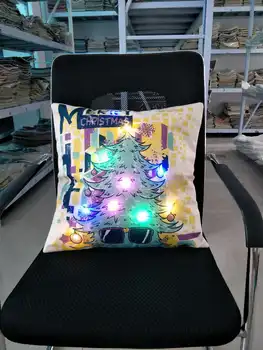 Nova Božič vrsto Ustvarjalnih Risanka vzorec svetlobe LED, serija Lanu Blazine Pokrov Domu Dekorativni Pas Vzglavnik Kavč Stol - 