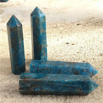 Naravna Modra apatite Obelisk, Kristalno Palico Točke Zdravilni Kamni Primerka Izvirnika Kristali In Minerali Darila - 