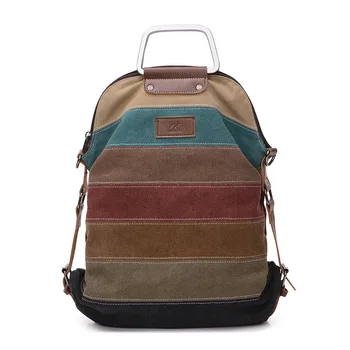 Barvni Kontrast Rami Messenger Bag Žensk Platno tote vrečko Velike Zmogljivosti Prenosne Tri-način Vrečko Multi-funkcionalne - 