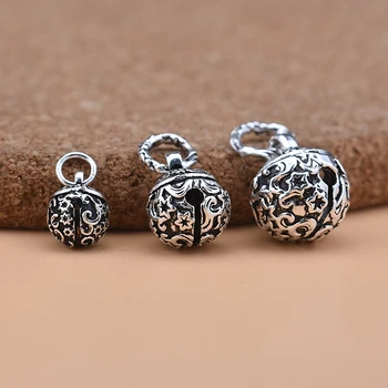 925 sterling srebro Tajski srebrni nakit obesek retro bell ročno izdelan obesek DIY beaded materiala kristalov zapestnica dodatno opremo - 