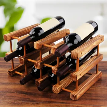 Masivnega Lesa, Vina Rack Dekoracijo Prenosni Vino Rack Pijač Steklenico Rack Bar Zaslon Rack Kuhinjski Pribor - 
