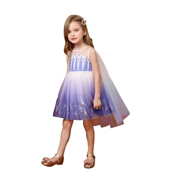 Dekleta Princesa Obleko Pomlad in Poletje za Otroke Obleko Puhasto Gaza Deklica Aisha Obleko Poletje Zamrznjene Očesa Priložnostne Obleko - 
