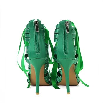 Prvotni Namen Novih Krasen Ženske Sandale Open Toe Tanke Visoke Pete Sandala Elegantno Zelena Čevlje, Ženska, Plus NAS Velikosti 4-15 - 