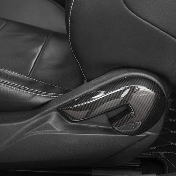 Ogljikovih Vlaken Avtomobilski Sedež Prilagoditev Naslonjala Ročaj Gumb Preklopite Ročico Dekorativni Pokrov Nalepke, za Ford Mustang-Up - 