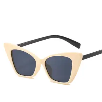 Retro Cat Eye Velik Okvir Sončna Očala Ženske 2021 Luksuzne Blagovne Znamke Oblikovalec Letnik Osebnost Sončna Očala Ženski Plaži Ulica Odtenek - 