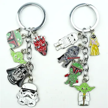 5 v 1 Nastavite StormTrooper Darth Vader Yoda Keychain obesek za ključe iz Risank Zlitine, Kovinski Obesek ključe Cosplay Dodatki Darilo - 