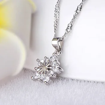 925 Sterling Silver Fashion Sijoče Crystal Star Design Ogrlice Kratek Polje Verige za Ženske, Nakit za Božično Darilo Debelo - 