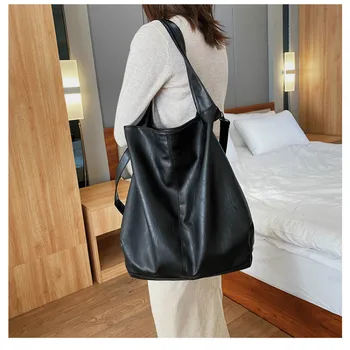 Prenosni velika torba ženske 2020 nove velike zmogljivosti eno ramo messenger bag priložnostne retro tote vrečko trend - 