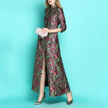 Jeseni jeseni leta 2020 ženske obleke Cvet Jacquardske Suknjič Vezenje Luksuzni Lady Retro Suknji Zgostitev Windbreaker Suknjič - 