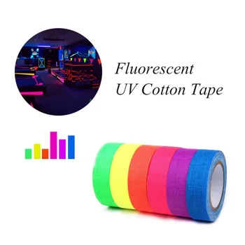 UV svetlobo Črno Reaktivni Fluorescentna Krpo Trak Žareti v Temno Neon Gaffer Trak za 0,6 x 16 ft Dekorativni Papir, lepilni Trak za Stranke - 