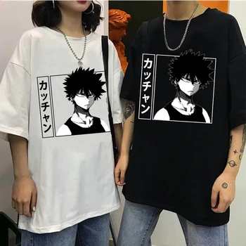 Harajuku Moj Junak Univerzami Unisex T-shirt Japonski Anime Bakugou Katsuki Natisnjeni moška T-shirt majica - 