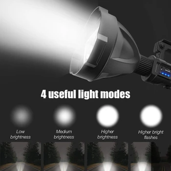 Prenosni P70 Super Svetla Luč Iskalnim Ročni LED Žarometi z Vesa USB Polnjenje Baklo Večfunkcijsko - 