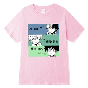 Anime Moj Junak Univerzami Natisnjeni T-shirt Kratek rokav Ženske Boku Ni Junak Univerzami T-shirt Vrhovi - 