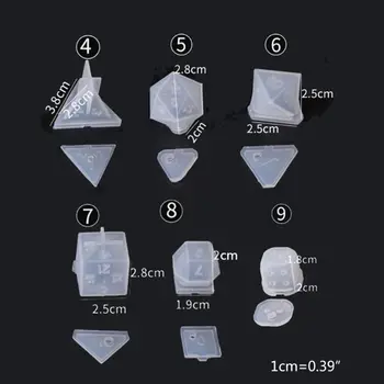 DIY Kristalno Epoksi Plesni Kocke filejem (pljučno Obliko Multi-spec Digitalnih Igre Silikonski Kalup B95F - 