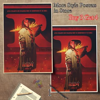 Hellboy Filmski Plakat Umetnosti Natisniti Nalepko Dekoracijo Sten Plakati & Natisne Stenske Nalepke Retro Filmski Plakat Za Domov & Življenje 42X30cm - 