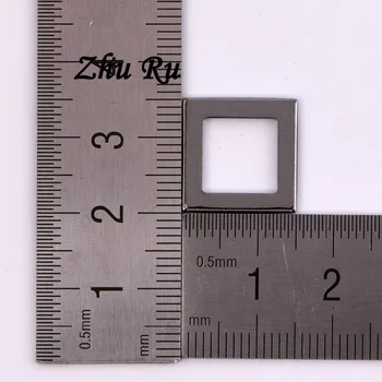 ZHU RU 10pcs/veliko 15.5 mm okvir Polje meja obliko kvadrata obroč Čare Obesek Za Ogrlico, Uhane, Izdelava Delov Nakit Ugotovitve - 