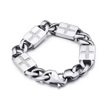 Evropske in Ameriške moške križ kamen nakit modni trend titanium jekla nakit - 