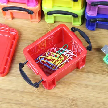 COCODE Doma Oprema Mini Zaklepanje Polje Candy Barve Škatla za Shranjevanje Tabela Uhani Nakit Organizator Plastična Škatla Kozmetični Pripomočki - 