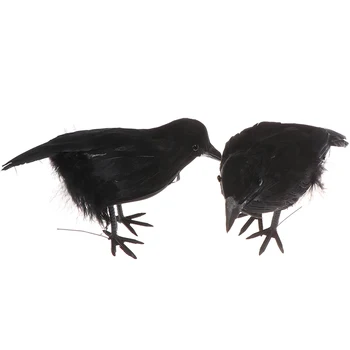 1pc Umetno Vrana Obrti Prop Novo Raven Pero Umetnosti Halloween Ptica Realne Stranka 17 X 9 Cm Živali - 