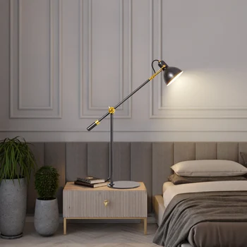 Skandinavski slog postelji svetilko post-moderne namizne svetilke enostavno soba desk za delo urada zložljiva dolgo roko lučka - 