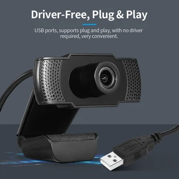 101JD 1080P HD Webcam 30fps 2MP Spletna Kamera za zmanjšanje Hrupa Mikrofon, Prenosni Računalnik in Fotoaparat, USB Plug & Play za Prenosni računalnik Desktop - 