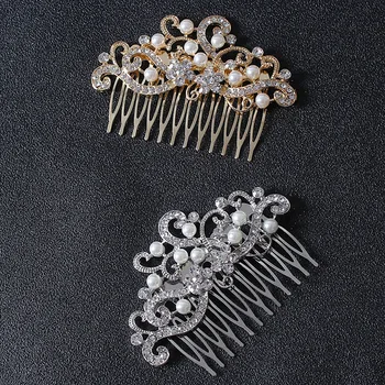 Crystal pearl vaja poročne las glavnik Nevesto glavo-dekoracijo zlitine poroko opremo trgovina - 