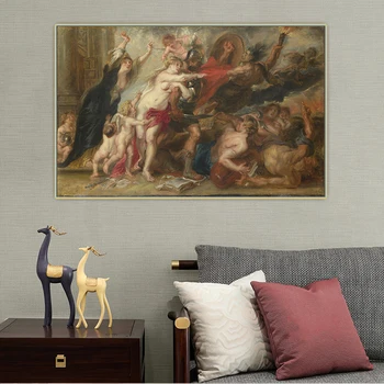 Citon Peter Paul Rubens《Grozote Vojne》Platno Umetnosti Oljno sliko Umetnine Plakat Dekorativne Slike Stenski Dekor Doma Dekoracijo - 