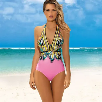 Vintage En Kos Kopalke 2019 Kopalke Ženske Push Up Monokini Obleka, Plus Velikost Kopalk Beach Wear Retro Kopalke Ženske - 