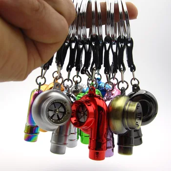 12 barv Cink Aolly Piščalka Turbo Obliko Keychain Nosijo obesek za ključe, Turbo Polnilnik Ključnih Verige Key Ring - 