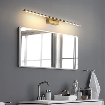 Sodobni Led Kopalnica Ogledalo Svetlobe Zlata/Črna Spalnica toaletno mizico ogledalo lučka Vhodna veža je Ogledalo razsvetljave za 0,6-1M - 