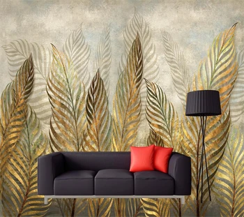 Prilagodite ozadje 3d Evropske moderne umetnosti gold leaf zidana dnevna soba, spalnica, restavracija, TV ozadju dekoracijo sten Обои - 