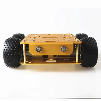 Smart 2-zgodba Avto Robot Komplet 2-plast Kovine, Avtomobilske Šasije RC 2-decker 85mm Plastična Kolesa določenega Modela 4WD Avto Set Za Arduino DIY - 