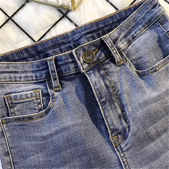 Jeans za Ženske Modni Mozaik Visok pas, Jeans Svoboden Plus velikost 4XL Priložnostne Oprati Stretch Kavbojke Ženskega Jeansa Svinčnik Hlače - 