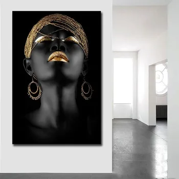 Osebnost Spray Slikarstvo Nepremočljiva Okras Sliko Gospodinjski Afriške Ženske Wall Art Na Platno Moda Platno Slikarstvo - 