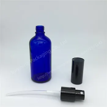 Vroče prodaje 500pcs/100 ml veliko modrega stekla spray steklenico, steklenica, megle škropilnica steklenico, parfum spray modra steklenička - 