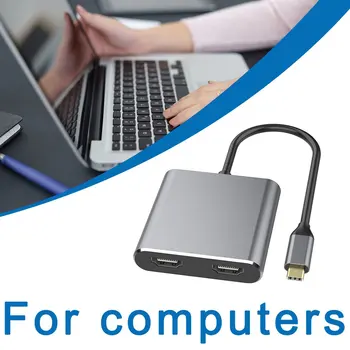 HDMI Tip C Adapter 4K C Dvojni HDMI, USB 3.0 Kabel za Polnjenje Vrata Pretvornik Za MacBook Za Samsung Galaxy Dex - 