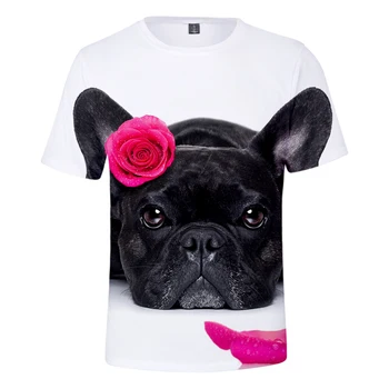 2021 Vroče Prodaje francoski Buldog Harajuku Moške Prevelik T-shirt Moda Kratek Rokav Poletje Visoke Kakovosti Ulica Krog Vratu T-shirt - 