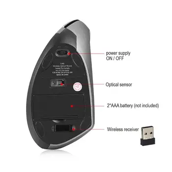 Mouse pad-Wireless Mouse Ergonomska Optični 2.4 G 800/1600/2400DPI Svetlobe Zapestje Zdravljenje Miši z Miško Pad Komplet Za PC - 