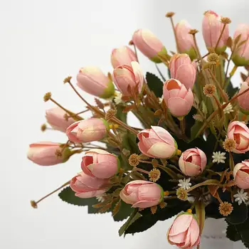 Svileno Krpo Tulipanov Umetno Cvetje Pravi Dotik Flores Artificiais Mini Tulipanov za Božič Doma Vrt Poročna Dekoracija Cvet - 