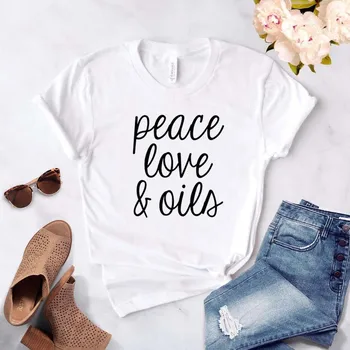Mir, Ljubezen & Olja Ženske tshirt Bombaž Hipster Smešno t-shirt Darilo Lady Yong Dekle Top Tee Spusti Ladje ZY-360 - 