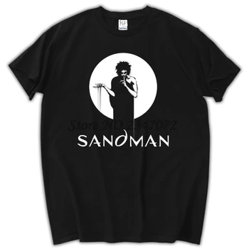 Sandman Comic Strip Črna Majica S Kratkimi Rokavi Za Človeka Vrh Tees Bombaža Moške Tshirt Poletnih Vrh Tees Euro Velikost - 