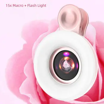 LED Telefon Objektiv Selfie Obroč Svetlobe Mobilni Telefon Fill Light HD Makro Zatemniti Lučka Lepoto Ringlight - 