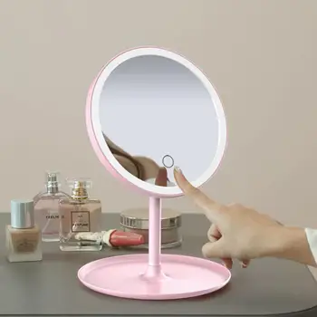 Ogledala, Svetlobna Povečevalno Prenosni Ličila Ogledala Tabela Ogledalo Ogledalo Lučka Za 90 ° Rotacije, Notranje Oblikovanje Darilni Kozmetični - 