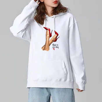 2020 Jesen/zima svoboden moda visoko peto čevlje dekle tiskanja hoodie Harajuku modni par plus velikost gothic majica Vrhovi - 