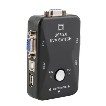 2 Vrata USB 2.0, VGA/SVGA KVM preklopnik za Delitev Monitor, Tipkovnico, Miško Najnovejši Kabel Adapter Parka 1920 X 1440 - 