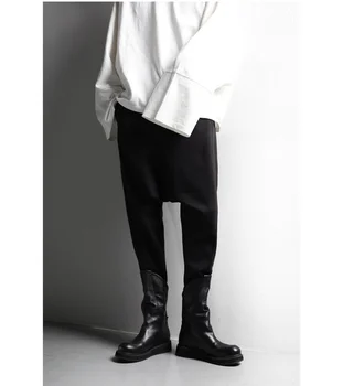 Japonski Diablo oblikovalec širok noge hlače za moške svoboden priložnostne malih nog Harem Hlače - 
